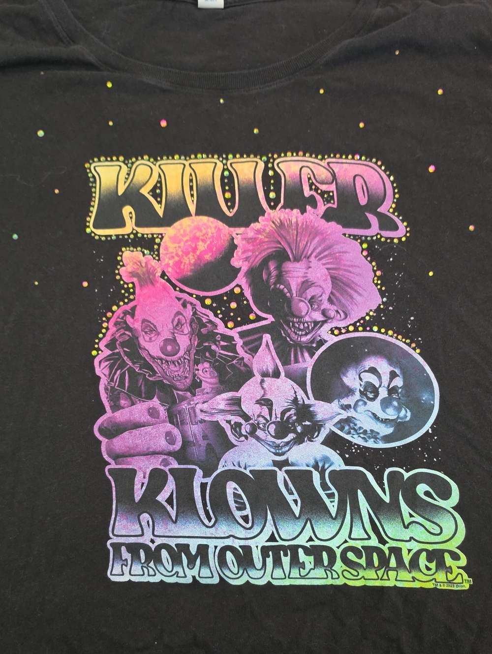 Delta 'Killer Klowns from Outer Space' Graphic - Black Tee with Neon Gradient